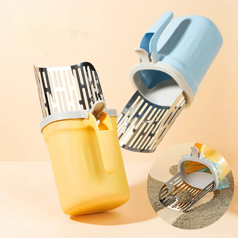 New Cat Litter Shovel Scoop with Refill Bag for Pet Filter Clean Toilet Garbage Picker Cat Supplies Cat Litter Box Self Cleaning