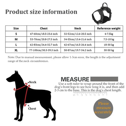 Adjustable Nylon Dog Harness Vest Reflective Soft Breathable No Pull Dog Harness Pet Harness Leash For Small Medium Large Dogs