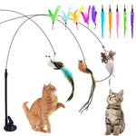 Interactive Cat Toy Handfree Cat Stick Toy Suction Cup Teaser Toy for Kitten Playing Chase Exercise Teaser Wand Cat Accesorios shimendi Sécurité et Confort pour Chien chat| Shimendi
