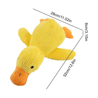 Calming Duck Toy for Dogs Squeaky Interactive Soft Comfort Teething Supplies Dog Toys Plush for Travel Beach Pool Park Yard