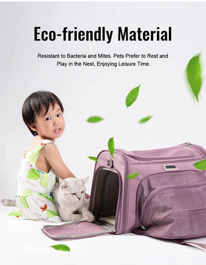 Truelove Nylon Oxford Large Space Comfortable Travel Foldable Hook Pet Carrier Bag Portable Puppy Cat Carrier Backpack TLX4971