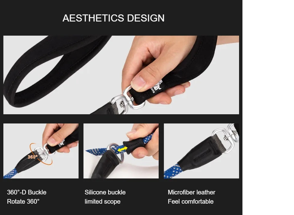 Truelove Pet Training Leash and Collar Durable Slip Lead Dog Leash Heavy Duty Comfortable Strong Rope Leash No Pull Pet TLL2575