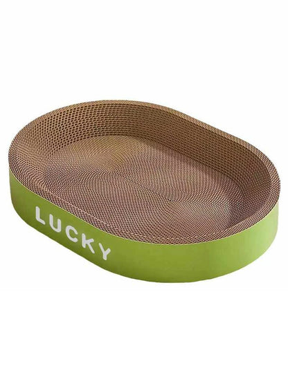 Random Color Cat Scrapers Toys Round Oval Cat Scratcher Cat Bed Cat Scratching post Thickening Durable Corn Glue Decal Cardboard