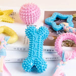 Pet Dog Chew Toys Rubber Bone Toy Aggressive Chewers Dog Toothbrush Doggy Puppy Dental Care For Dog Pet Accessories - shimendi