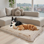 Ultra Plush Dog Bed Soft Pet Cushion Large Dog Crate Puppy Mattress Washable Mat - shimendi