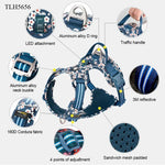 Truelove Pet harness Fashionable Nylon Durable Dog Harness Reflective Breathable Padded Training Vest Luxury Pet Accessories - shimendi