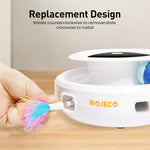 ROJECO 2 in 1 Smart Cat Toys Automatic Feather Fun Ball Toy Set For Cat Dog 5 Modes Electronic Interactive Pet Toy Accessories shimendi Sécurité et Confort pour Chien chat| Shimendi