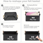 1pc Felt Pet Toy Box, Dog Toy Box, Storage Basket Chest Organizer For Organizing Pet Toys, Blankets, Leashes And Food - shimendi
