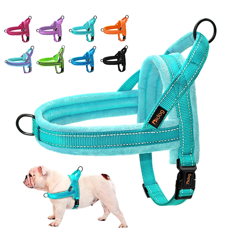 Warm Dog Harness Vest Winter Dog Harnesses Soft Padded Pet Training Harnesses Vests Adjustable For Small Large Dogs Bulldog Pug - shimendi
