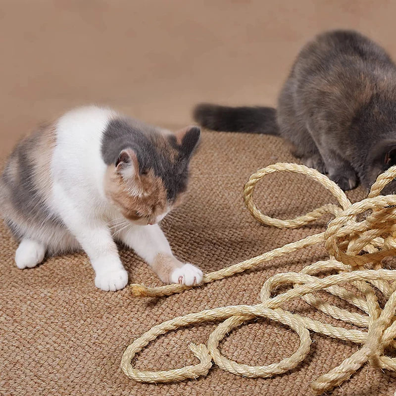 Natural Sisal Rope for Cat Tree DIY Scratching Post Toy Climbing Frame Replacement Kitten Claw Scratch Furniture Handmade Ropes