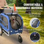SucceBuy 100 lbs Dog Bike Trailer 2-in-1 Pet Stroller Cart Bicycle Carrier with Wheels Coupler Reflectors Flag for Dogs Travel - shimendi