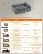 Feandrea Dog Basket, Raised Edge, Non-Slip, Removable Washable Cover, XL Size for Large Dogs, 100 x 75 x 25 cm, Grey shimendi Sécurité et Confort pour Chien chat| Shimendi