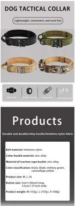 Pet Products Outdoor Tactical Dog Collar Metal Buckle Breathability Nylon Collar Medium and Large Dog Training Neck Collar Dog - shimendi