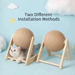 Cat Cratchers Ball Toys Sisal and Wood Stable Triangle Cats Indoor Stuff Sturdy Scratching Cool Scratch on Stand Spin - shimendi