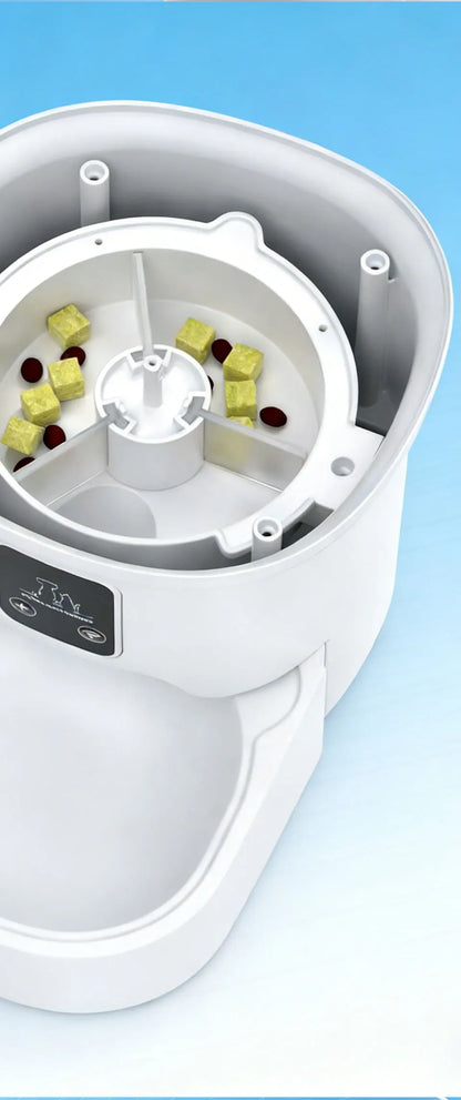 Raymax 4L WIFI Button Automatic Cat Feeder Intelligent Cat and Dog Pet Feeder Smart Pet Cat Food Dispenser Pet Feeder(No 5V 1A)