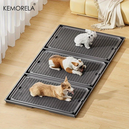 KEMORELA 2-in-1 Dog Potty Tray And Cat Litter Mat Non-Slip Waterproof Soft Paw-Friendly Grid Pattern for Easy Cleaning
