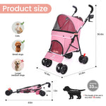 Pet Stroller Lightweight Folding Small and Medium-sized Outdoor Puppy Stroller Cat Dog Travel Breathable dogs accessories - shimendi