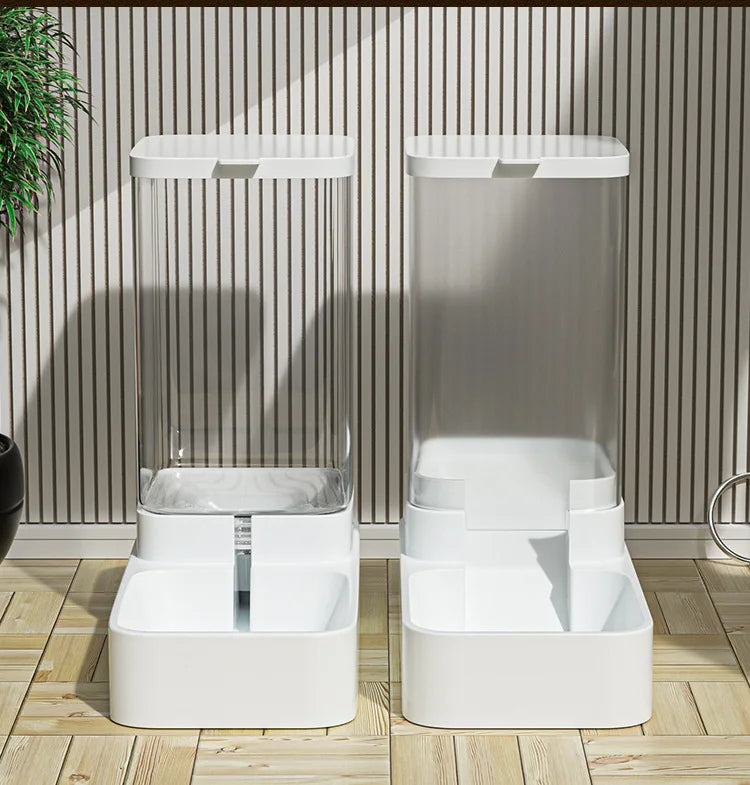 Automatic Cat Feeder & Water Dispenser with Gravity Food Storage Container for Cats and Dogs