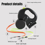 Double Ended Leash, Double Dog Leash for Two Dogs with Tangle-Free Swivel, Dog Leashs with LED Flashlight for Small & Large Dog - shimendi