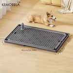 KEMORELA 2-in-1 Dog Potty Tray And Cat Litter Mat Non-Slip Waterproof Soft Paw-Friendly Grid Pattern for Easy Cleaning - shimendi