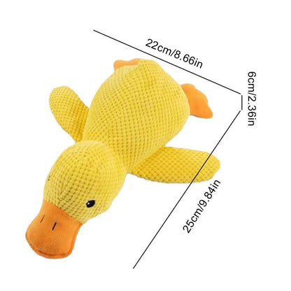 Calming Duck Toy for Dogs Squeaky Interactive Soft Comfort Teething Supplies Dog Toys Plush for Travel Beach Pool Park Yard