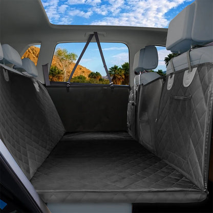 Waterproof Back Seat Extender Dog Car Seat Cover for Back Seat Bed with Mesh Window Storage Pocket Supports 220lbs Dog Hammock