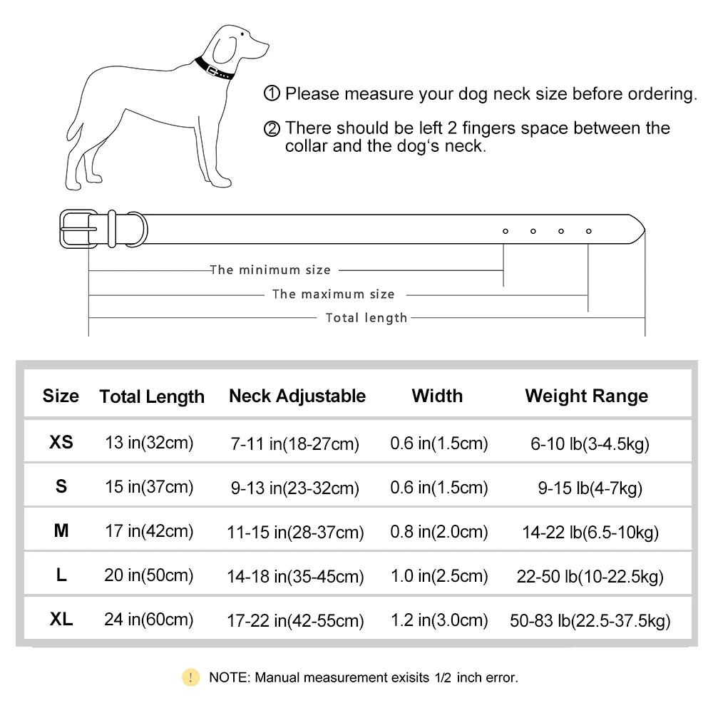 Customized PU Leather Nameplate Dog Collar Soft Padded Dogs Collars Free Engraving Name for Small Medium Large Dogs Adjustable