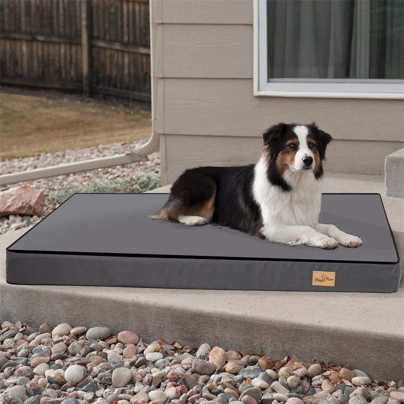 Large Orthopaedic Dog Bed Waterproof Cushion Pet Mattress 2 In 1 Pet Dog Crate Bed with Removable Washable Cover Indoor Outdoor - shimendi
