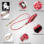 Truelove Pet Leash Floral Rope Leash for Dog and Cat Neoprene Padded Handle 100% Cotton Fabric Zinc-alloy Hook Outdoors TLL2573 - shimendi