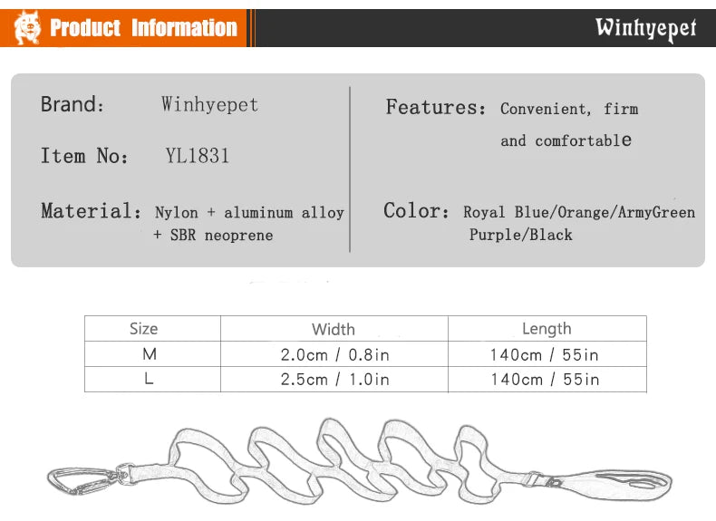 TRUELOVE Pet Leash Nylon Zinc-alloy Hook Carabiner Dog Accessories Rope Lead Medium Big Ferocious Travel Pet Supplies YL1831