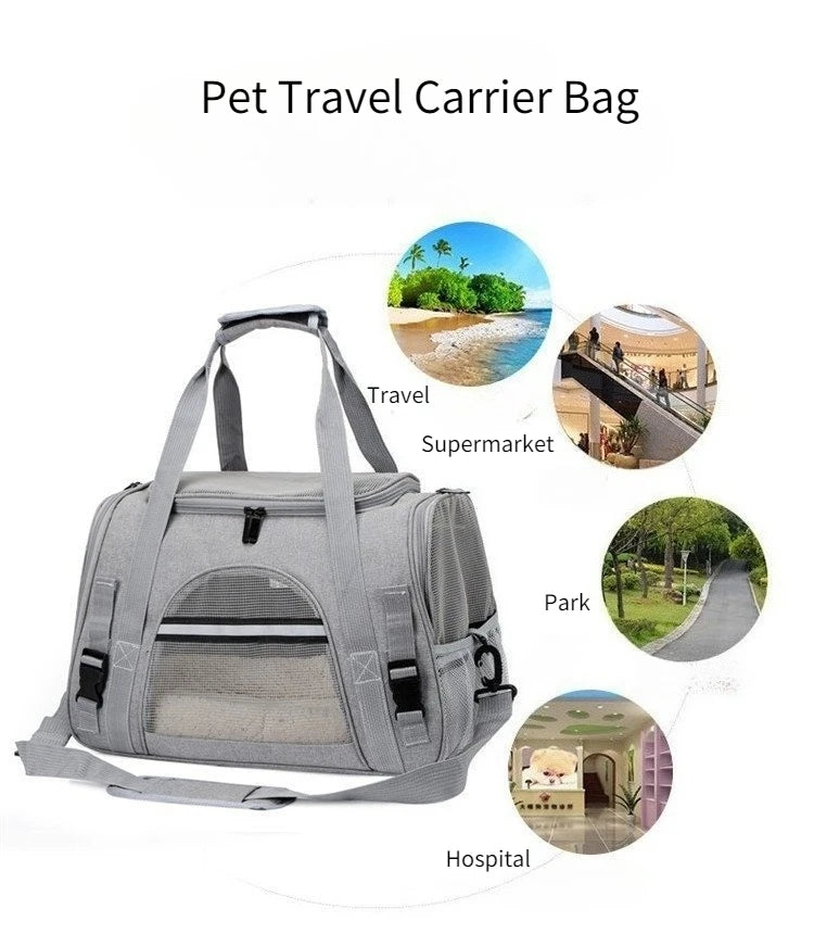 Pet Carrier Bag Foldable Small Dog Cat Carrying Out Bags Expansion Pet Travel Bag Mesh Breathable Expansion Crossbody Handbag
