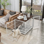 Large Wooden Dog Crate Indoor Furniture Style Elevated Pet - shimendi