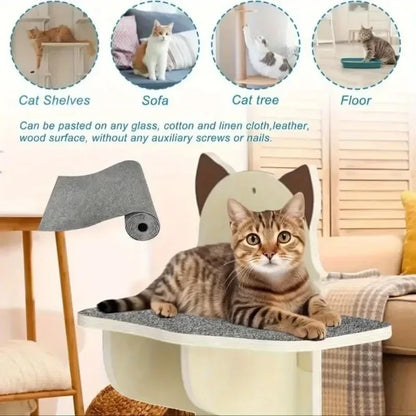 60x200cm Cat Scratcher Sofa Protector Cats Scratcher Pad Board Protection Trimmable Self-adhesive Carpet DIY Cat Scratch Mat