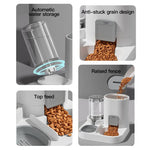 1-Pack Automatic Gravity-Fed Cat Water Dispenser & Feeder - Spill-Proof Large Capacity One-Piece Design, - shimendi