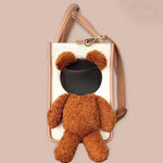 Cute Dog Carrier Bag Going Out Large Capacity Bear Plush Cat Shoulder Bag Small Dog Tote Bag shimendi Sécurité et Confort pour Chien chat| Shimendi