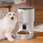 4L WIFI Button Automatic Cat Feeder Intelligent Cat and Dog Pet Feeder Smart Pet Cat Food Dispenser Pet Feeder(No 5V 1A plug) - shimendi
