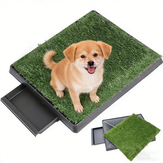 Indoor Outdoor Washable Dog Potty Grass with Tray Resuable Potty Pet Loo Washable Reusable Pee Pad for Puppy Potty Training