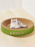 Random Color Cat Scrapers Toys Round Oval Cat Scratcher Cat Bed Cat Scratching post Thickening Durable Corn Glue Decal Cardboard - shimendi