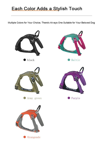 TRUELOVE Escape-proof Harness with Zippered Pocket Tactical Dog Vest Harness and Easy Control Training Military Backpack YH1811