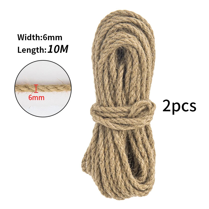 Natural Sisal Rope for Cat Tree DIY Scratching Post Toy Climbing Frame Replacement Kitten Claw Scratch Furniture Handmade Ropes