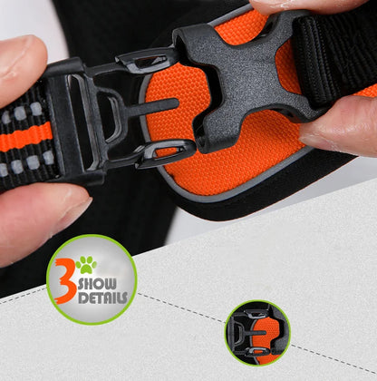 Truelove Pet Harness Reflective Nylon Large Pet Dog Harness All Weather Padded Adjustable Safety Vehicular Leads for Dog TLH5651