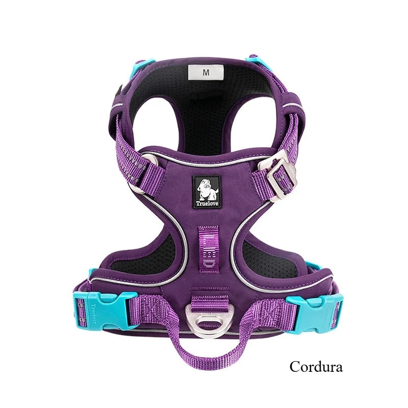 Truelove Pet harness Fashionable Nylon Durable Dog Harness Reflective Breathable Padded Training Vest Luxury Pet Accessories
