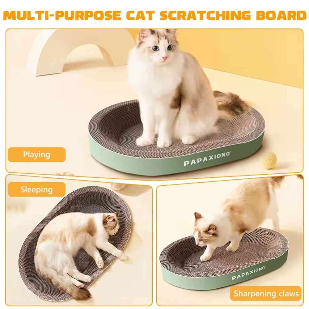 Random Color Cat Scrapers Toys Round Oval Cat Scratcher Cat Bed Cat Scratching post Thickening Durable Corn Glue Decal Cardboard