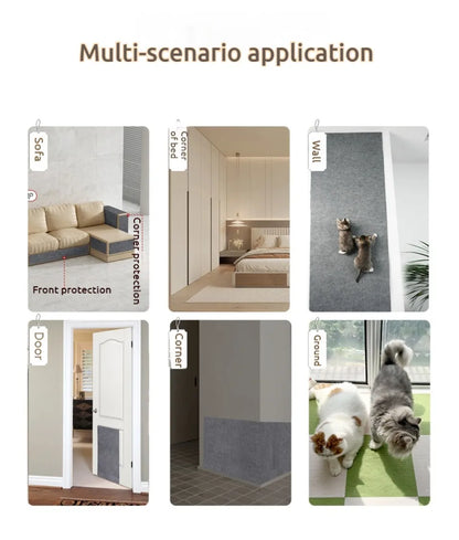 Cat Scratch Protector with Selfadhesive Freeform Cutting Carpet Mat Cat Scratch Protection Furniture Pet Training Sofa Protector