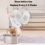 Cat water foundation 108oz/3.2L stainless steel cat drinking fountain 4 carbon filters+4 foam filters replaceable filters shimendi Sécurité et Confort pour Chien chat| Shimendi