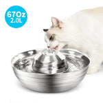 Stainless Steel Pet Water Fountain 2L, Ultra-Quiet Automatic Waterer for Cats and Dogs, Never Thirsty, Easy to Clean shimendi Sécurité et Confort pour Chien chat| Shimendi