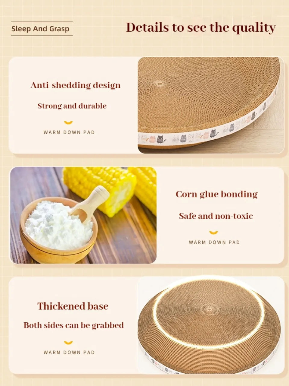 Corrugated Cat Scratcher Cat Scrapers Round Oval Grinding Claw Toys for Cats Wear-Resistant Cat Bed Nest Cat Accessories