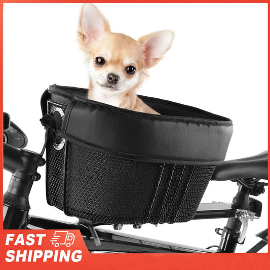 Portable Cat and Dog Carrier Dog Bike Basket Mountain Bike Shopping Basket for Bike Front Crossbar with Sponge Liner SafetyStrap shimendi Sécurité et Confort pour Chien chat| Shimendi