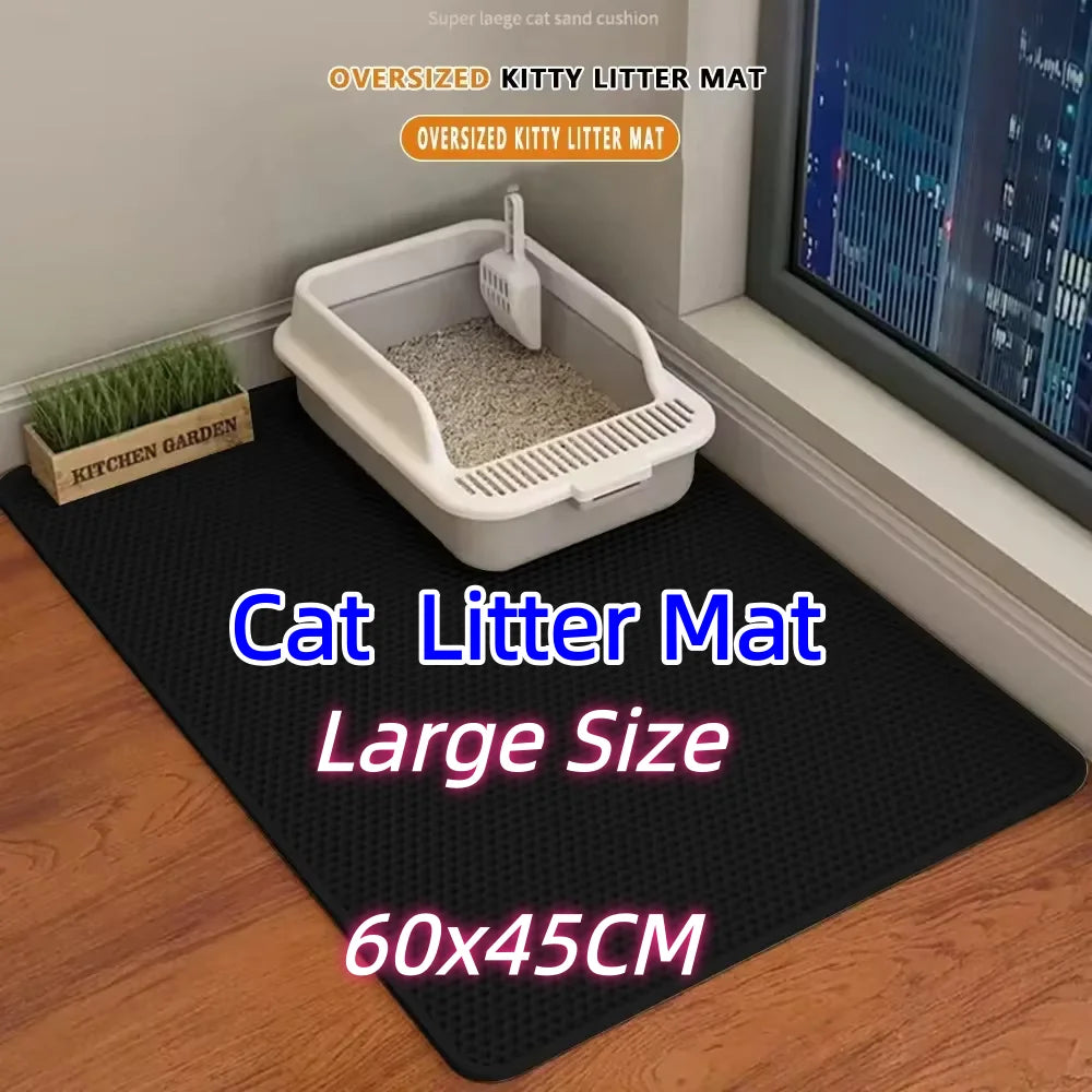 Cat Litter Mat Waterproof Double Layer Pet Litter Box Mat Pet Toilet Cat Mat Nonslip Sand Cat Washable Mat Pet Clean