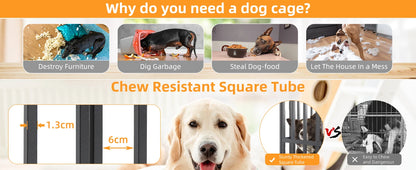 XXL Large Heavy Duty Dog Crate Strong Pet Cage Tear